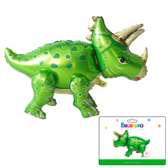 Динозавр Трицератопс, Зеленый ХФ (36''/91 см) Веселуха воздух