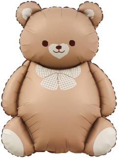 Мишка с бантом, Коричневый, Сатин (35''/89 см) Falali