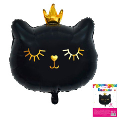 Котенок принцесса Чёрный в упак (29''/73 см) Веселуха