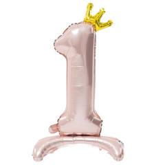 ЦИФРА "1" Pink на подставке Корона 32"/81см ВЗ воздух