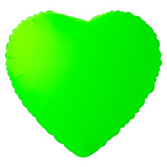 Сердца б/р 18" Неон Green ВЗ